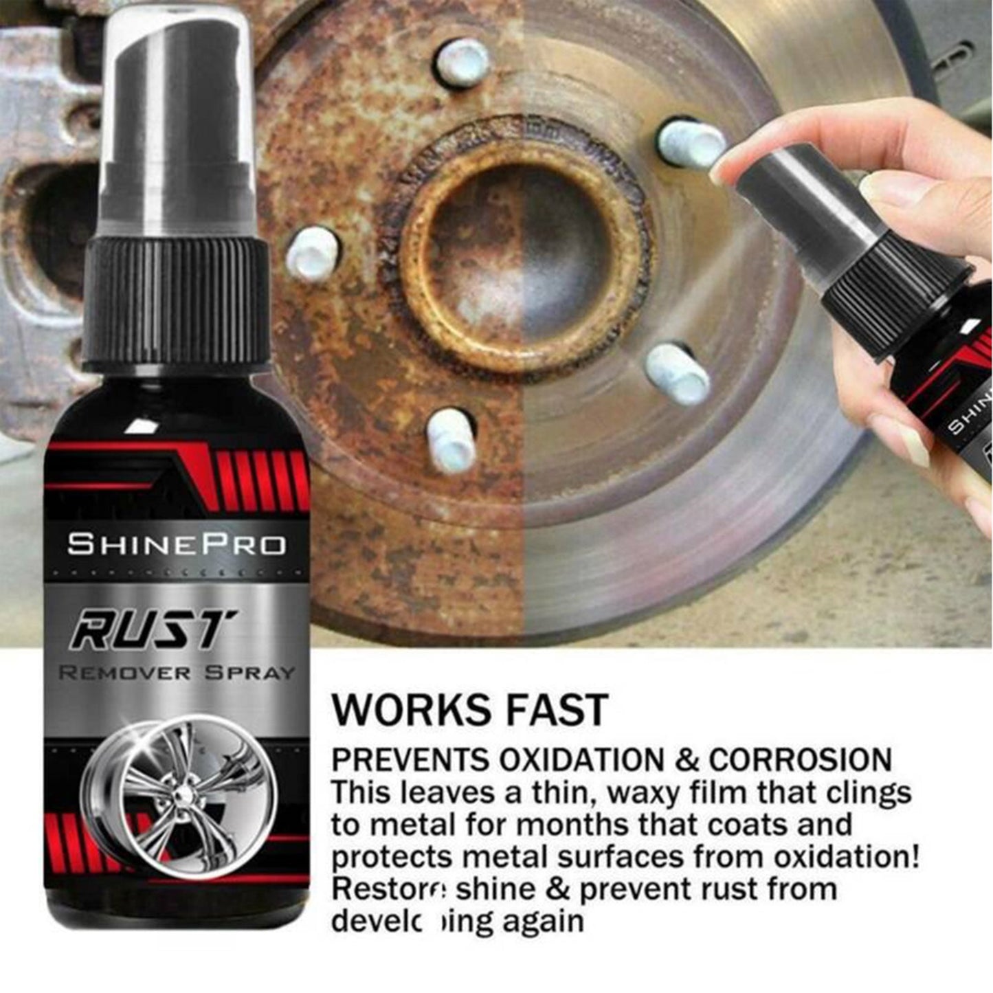 30ml Multi-Purpose Car Rust Remover Spray – Chrome & Metal Surface Cleaner