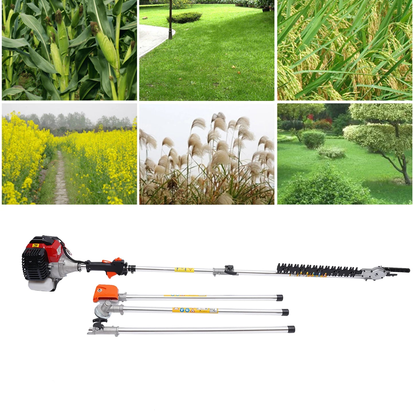 Trimmer Brush Cutter 52cc 2 Stroke Grass Wacker Weed Eater Lawn Mower Gas Power