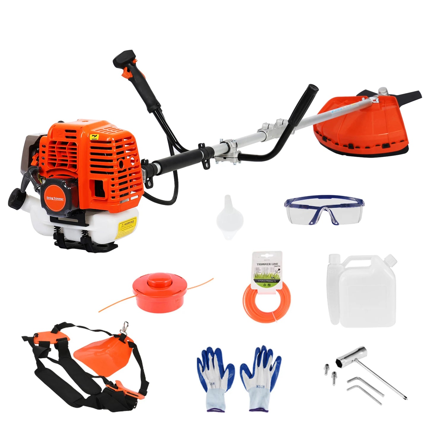 Gas String Trimmer & Brush Cutter – 2-in-1 Cordless Weed Wacker & Hedge Trimmer