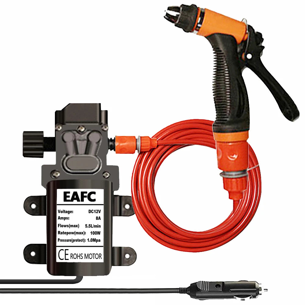 12V Portable Car Wash High Pressure Washer Gun Pump – Electric Auto Cleaning Machine
