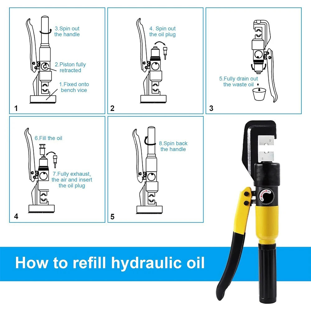 4-70mm² Hydraulic Crimping Pliers YQK-70 Pressure 8T Home Hydraulic Tools Hydraulic Pliers DIY Cable Terminal Crimping Pliers