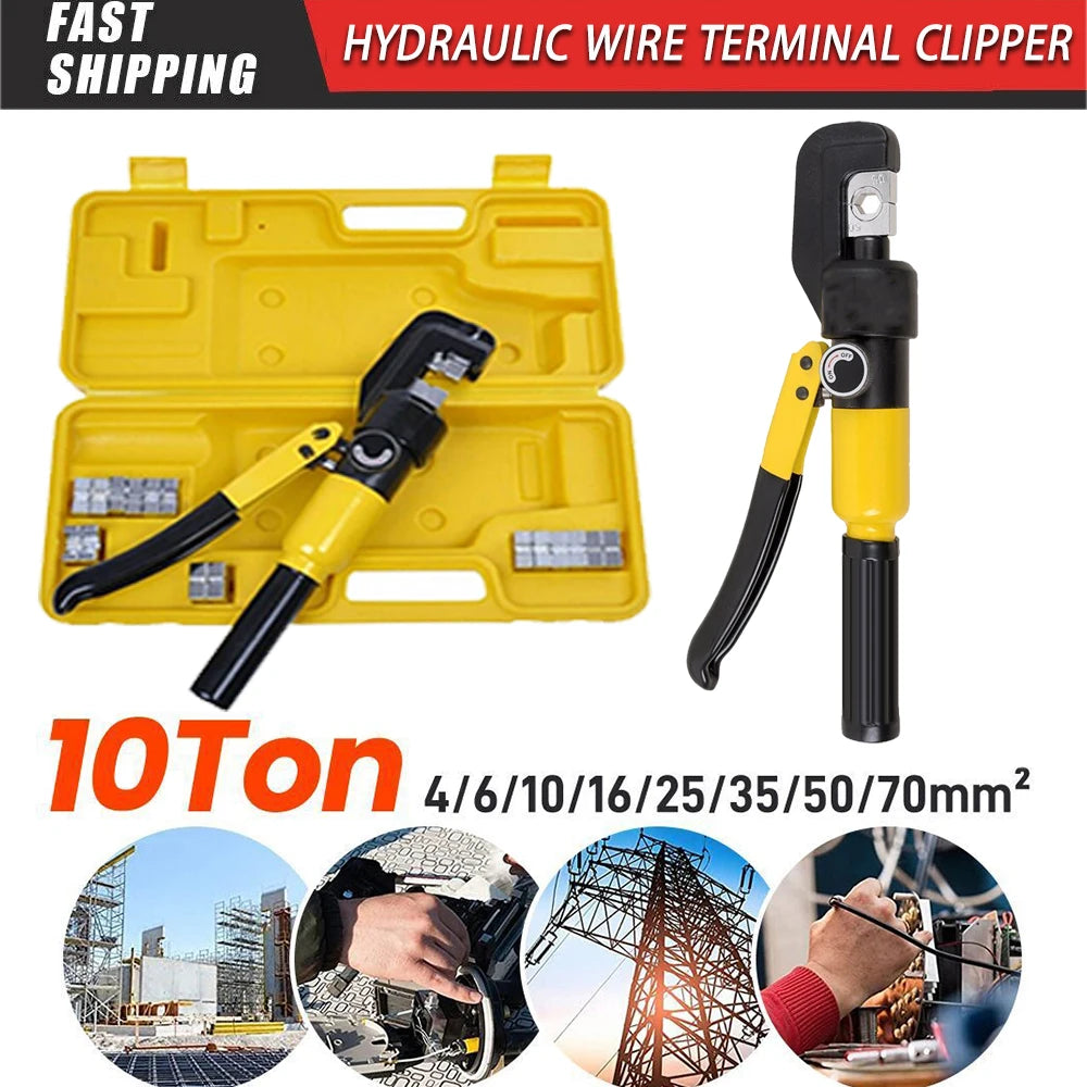 4-70mm² Hydraulic Crimping Pliers YQK-70 Pressure 8T Home Hydraulic Tools Hydraulic Pliers DIY Cable Terminal Crimping Pliers