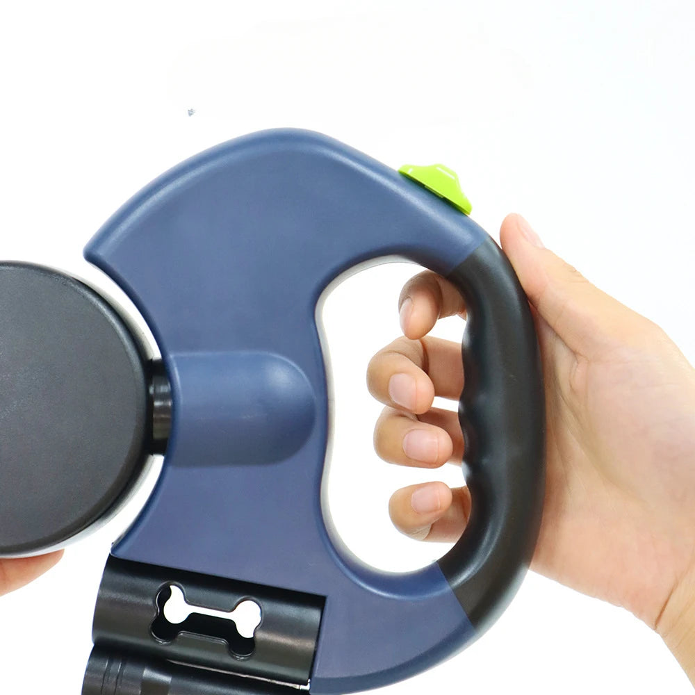 2-in-1 Retractable Dog Leash with Flashlight – Dual Pet Walking Leash