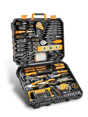 DEKO 228Pcs Socket Wrench Auto Repair Tool Combination Package Mixed Tool Set Hand Tool Kit with Plastic Toolbox Storage Case