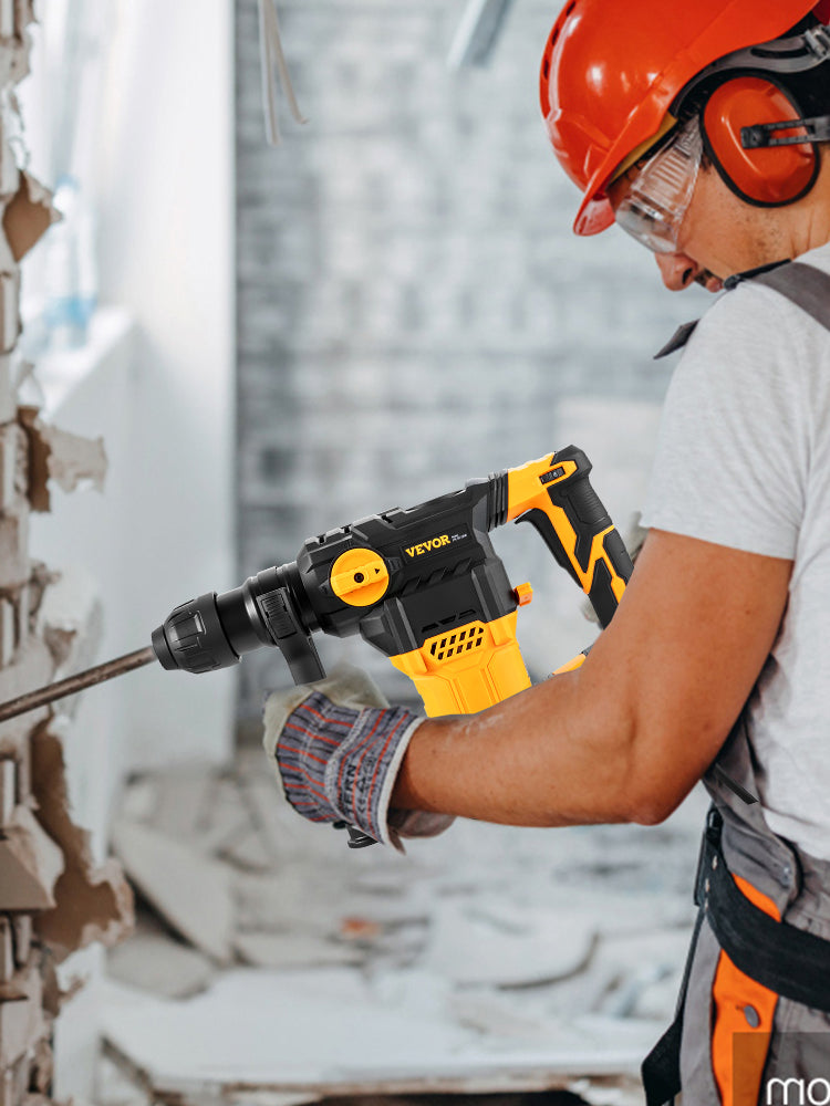 SucceBuy 1500W Rotary Hammer Drill Max Drilling 32mm 4 Modes Plus Corded Demolition Chipping Metal Concrete Breaker Jackhammer