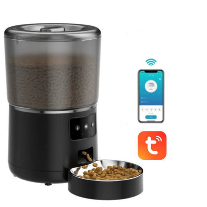 NPET 4L Automatic Smart Pet Feeder – Stainless Steel Bowl, Customizable 1–9 Portions for Cats & Dogs