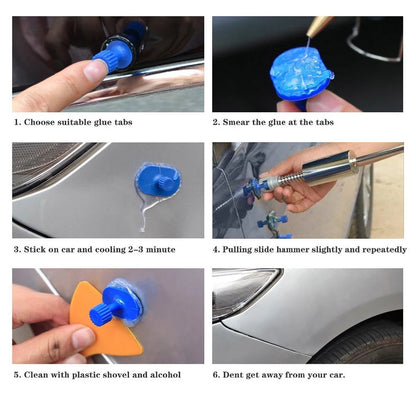Car Dent Repair Puller Tool – Slide Hammer with 18+ Suction Cups for Auto Body & Hail Damage Removal