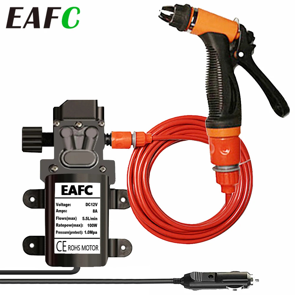 12V Portable Car Wash High Pressure Washer Gun Pump – Electric Auto Cleaning Machine