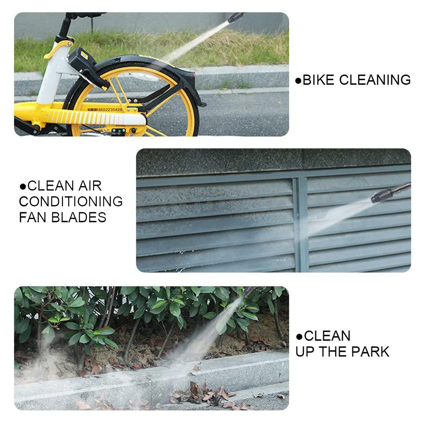 450W Cordless Electric Pressure Washer – Portable High Power Cleaner with 2×1200mAh Batteries & Charger for Car, Garden & Home