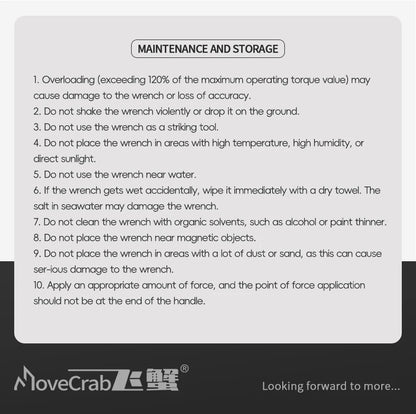 MoveCrab Digital Torque Wrench 0.6-85Nm Range with Dual Direction Ratchet±2% Accuracy with Vibration Buzzer LED Alert