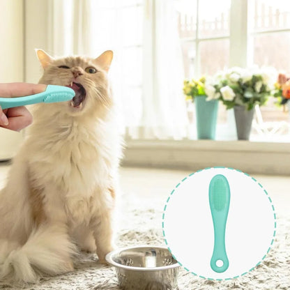 Cat Chin Brush | Soft Chin Brush For Pet | Soft Dog Cats Silicone Tooth Brush | Black Chin Cleaning Bristles Tool | Finger Clean