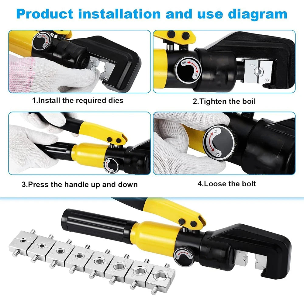 4-70mm² Hydraulic Crimping Pliers YQK-70 Pressure 8T Home Hydraulic Tools Hydraulic Pliers DIY Cable Terminal Crimping Pliers