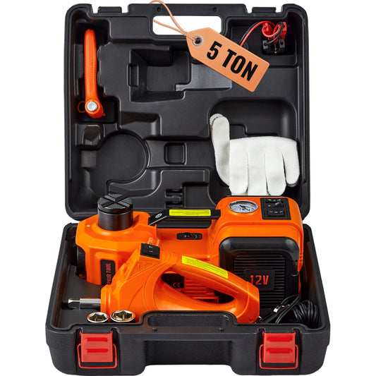 VEVOR Electric Car Jack 5 Ton Hydraulic Jack with Electric Impact Wrench Portable Car Lift  for SUV MPV Sedan Truck Change Tires