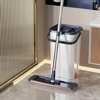 Floor Mop with Dual-Bucket System – Separates Clean & Dirty Water, Hands-Free Easy Cleaning.