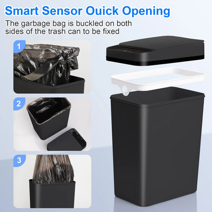 2 Pack – 12L Automatic Touchless Trash Can