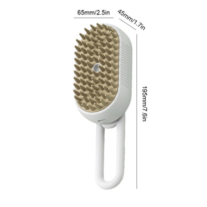 3-in-1 Pet Steam Brush | Electric Grooming & Massage Comb (USB Rechargeable)