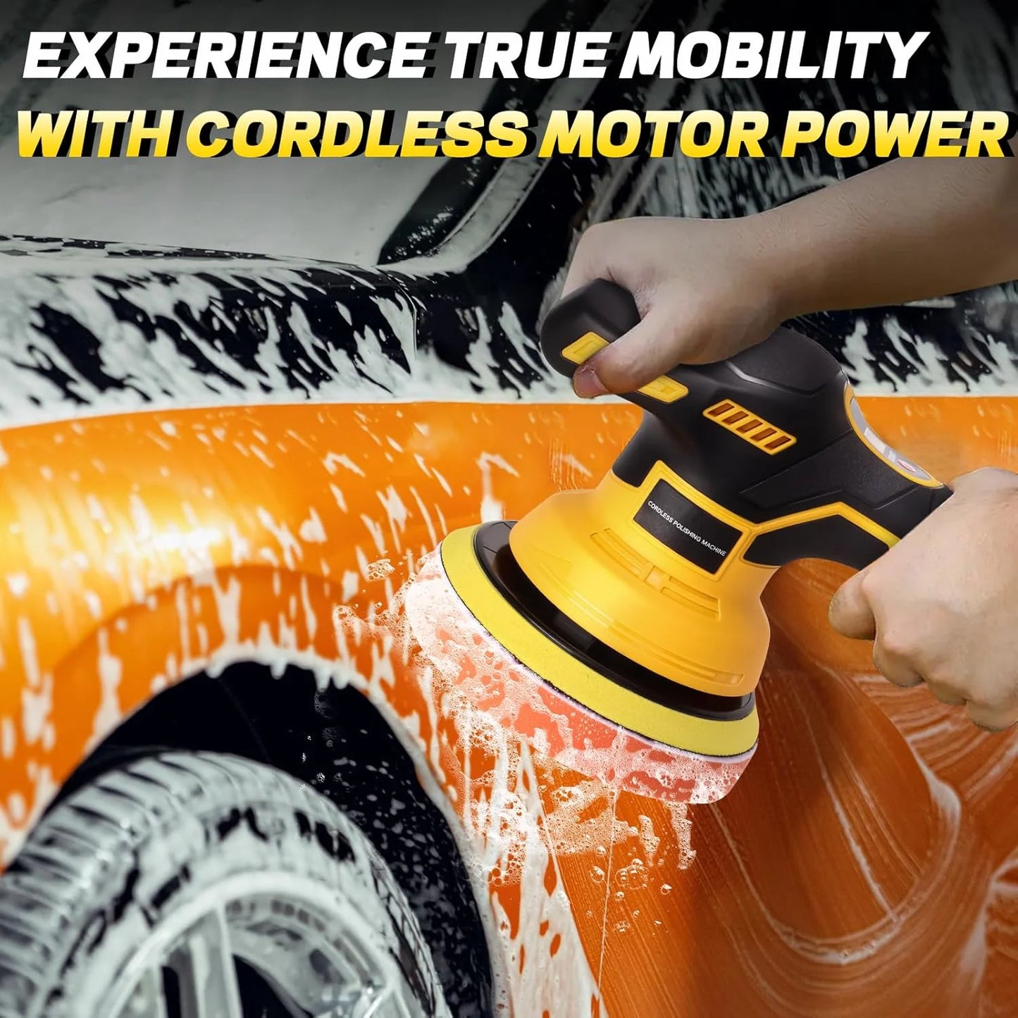 6000RPM Brushless Car Buffer Polisher with 8 Variable Speed, Car Polisher for Detailing/Polishing/Waxing for DeWalt 20v Battery