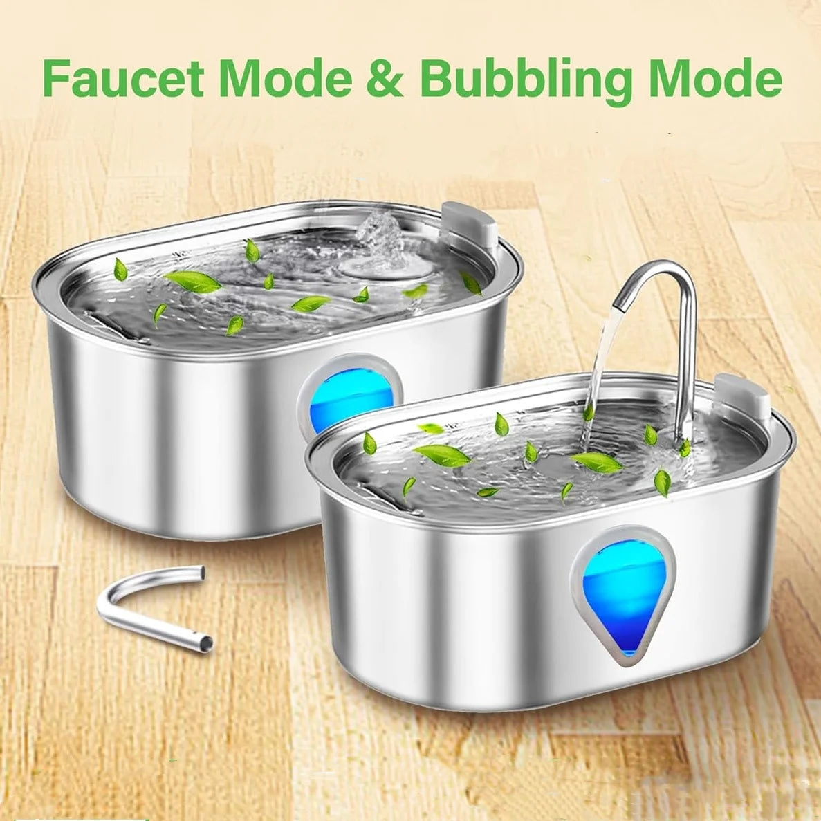 3.5L Automatic Pet Water Dispenser – Stainless Steel Cat Fountain with LED Light