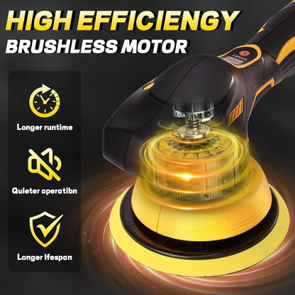 6000RPM Brushless Car Buffer Polisher with 8 Variable Speed, Car Polisher for Detailing/Polishing/Waxing for DeWalt 20v Battery