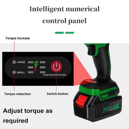 380N Large Torque Brushless Electric Wrench 21V Industrial Lithium Battery Charging for Cow Rack Woodworking Auto Repair