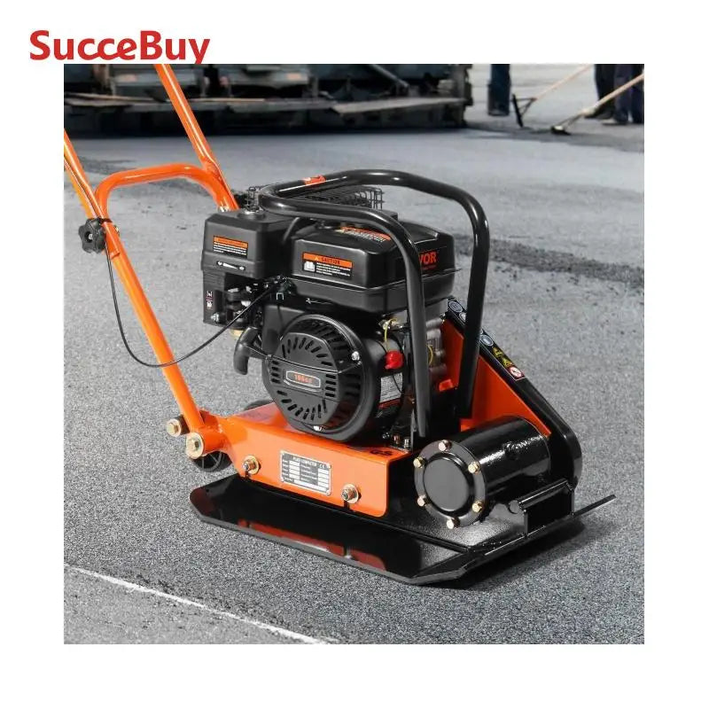 SucceBuy Plate Compactor 2.8/6.5 HP Force Vibratory Compaction Tamper For Walkways, Patios, Asphalts, Paver Landscaping