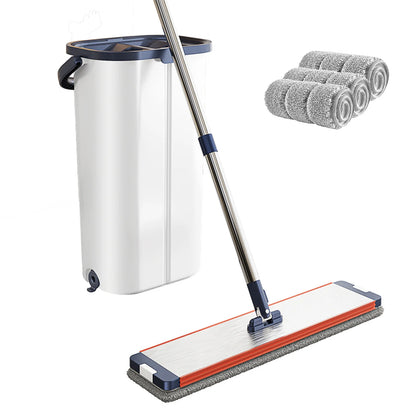 Floor Mop with Dual-Bucket System – Separates Clean & Dirty Water, Hands-Free Easy Cleaning.