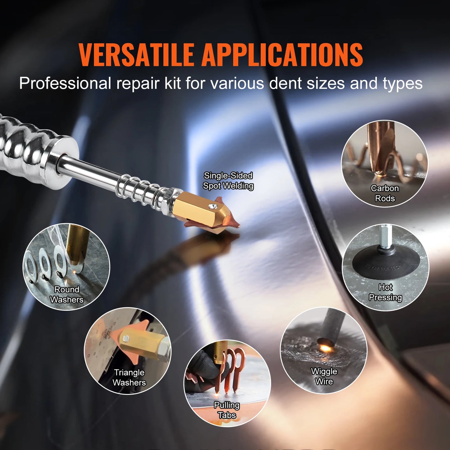 SucceBuy Stud Welder Repair Kit 1.8KW Auto Body Spot Welding Dent Puller Machine with 7 Welding Modes for Car Truck Dent Repair