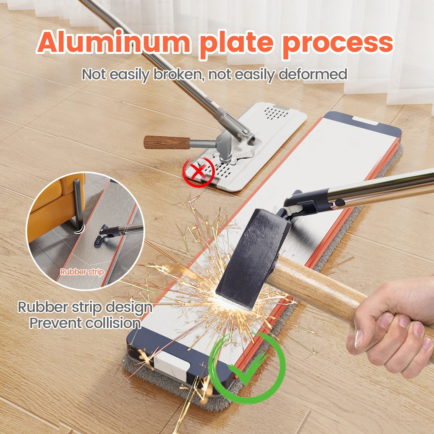 Floor Mop with Dual-Bucket System – Separates Clean & Dirty Water, Hands-Free Easy Cleaning.