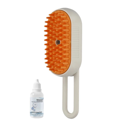 3-in-1 Pet Steam Brush | Electric Grooming & Massage Comb (USB Rechargeable)