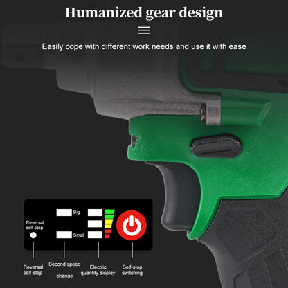 380N Large Torque Brushless Electric Wrench 21V Industrial Lithium Battery Charging for Cow Rack Woodworking Auto Repair