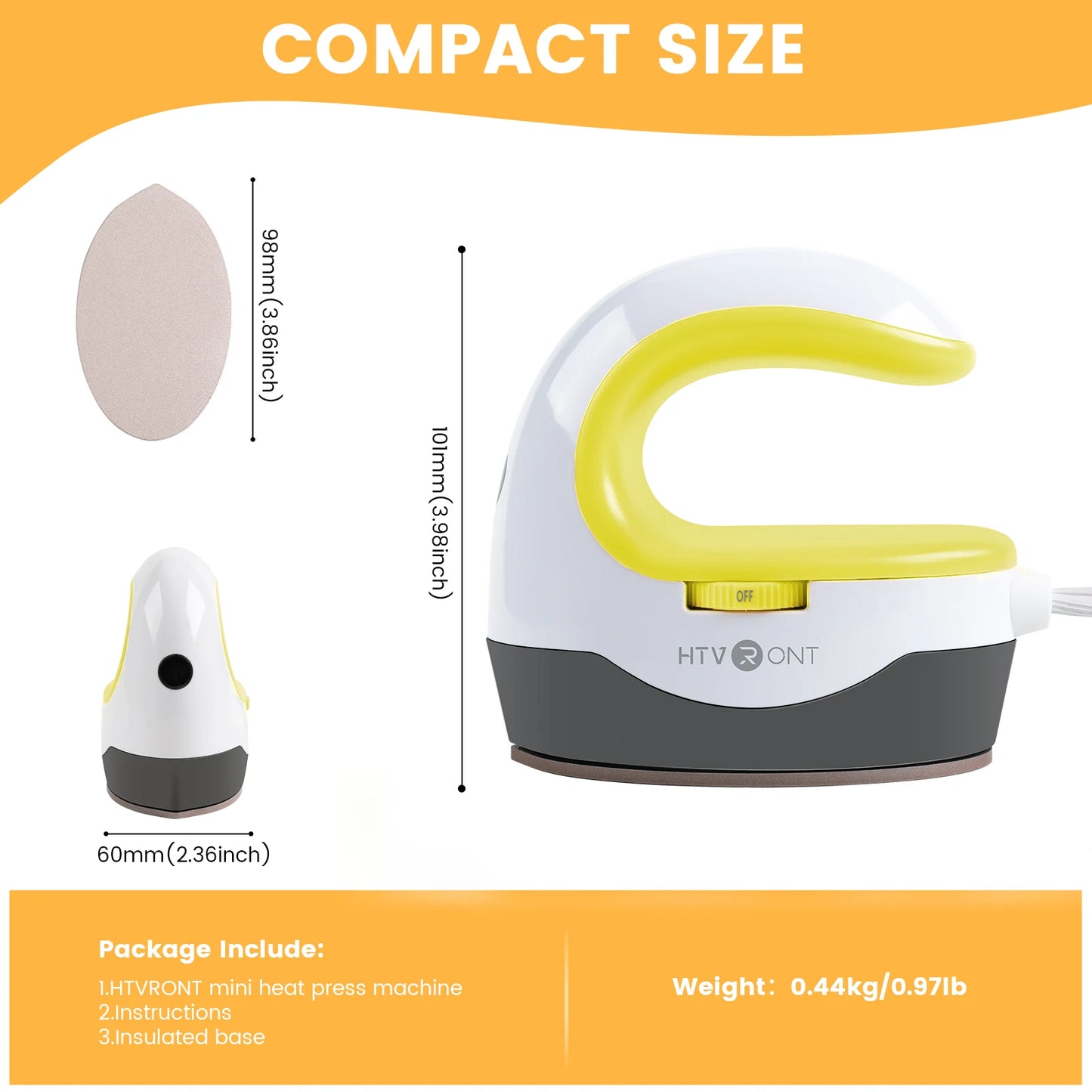 HTVRONT 2nd Gen Portable MINI Heat Press Machine DIY Auto Easy Heating Transfer Iron On HTV for Clothes Bags Shoes Hat T-shirts