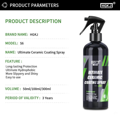 EAFC Car Nano Ceramic Coating Spray – Auto Body Paint Protection & Polish (50/100/300ml)