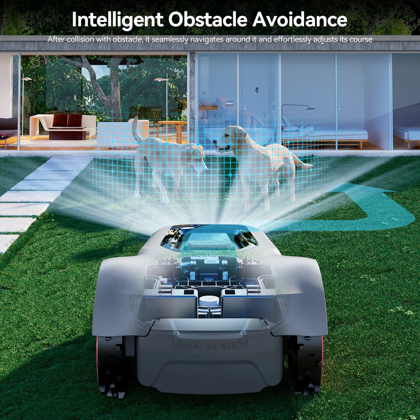 C-TOF Robot Lawn Mower Redkey MGC500 Lawn Mower Robot Cable Break Detection Climbing Capacity 45% App Control Mowing Robot