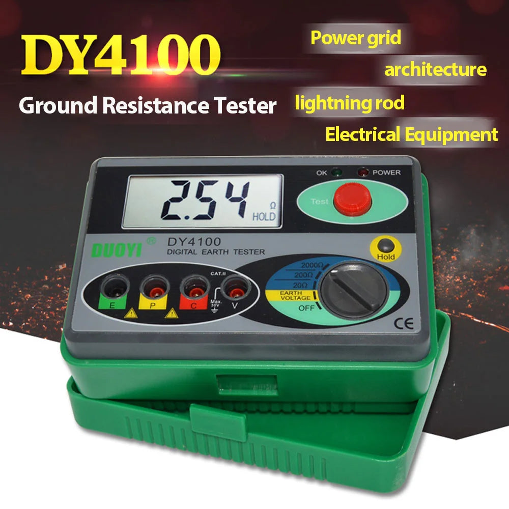 DUOYI DY4100 Digital Resistance Tester – Earth Ground Meter & High-Accuracy Multimeter for Power Systems