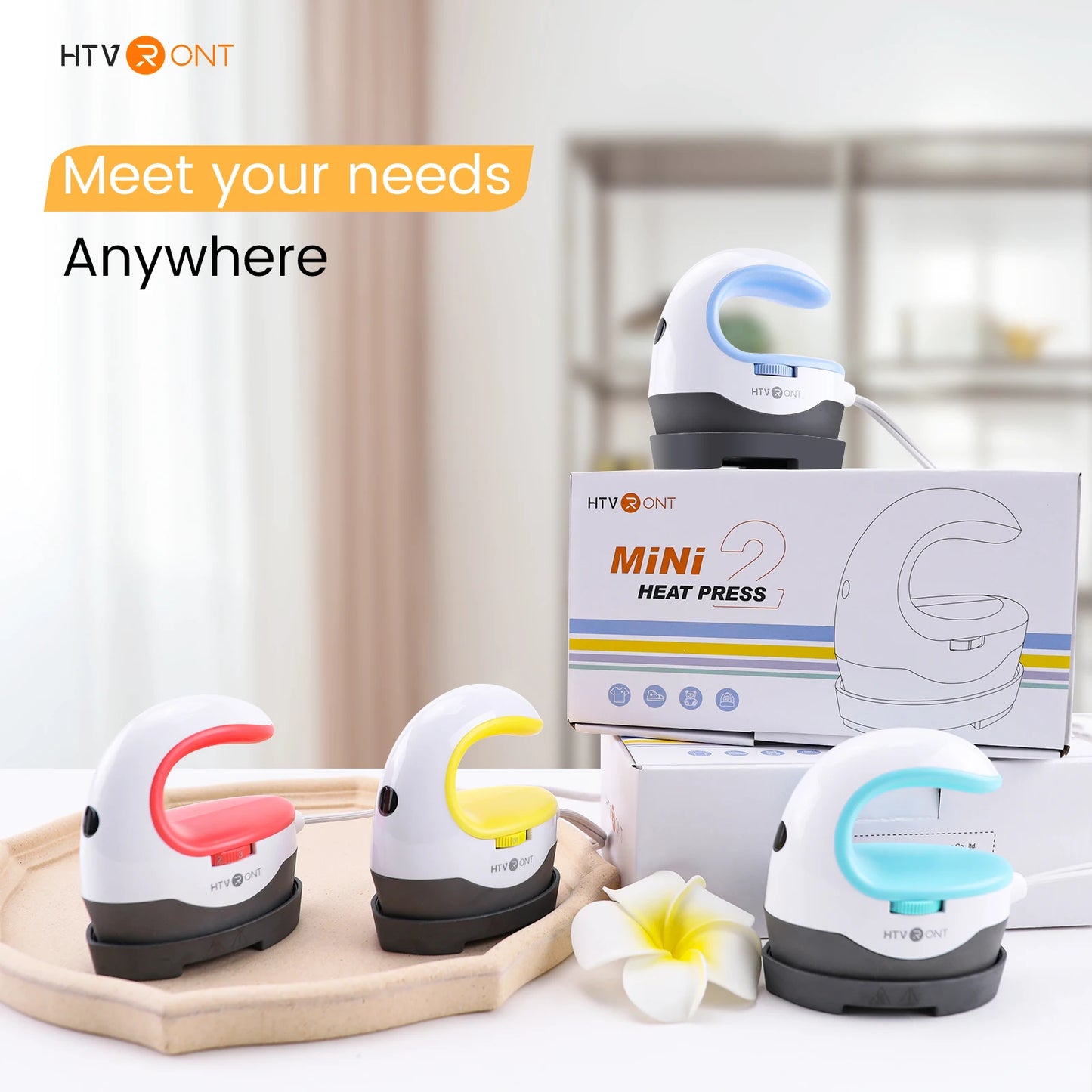 HTVRONT 2nd Gen Portable MINI Heat Press Machine DIY Auto Easy Heating Transfer Iron On HTV for Clothes Bags Shoes Hat T-shirts