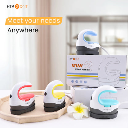 HTVRONT 2nd Gen Portable MINI Heat Press Machine DIY Auto Easy Heating Transfer Iron On HTV for Clothes Bags Shoes Hat T-shirts