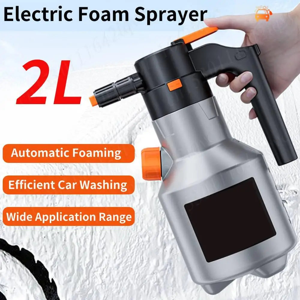 2L Rechargeable Electric Foam Sprayer – Handheld Snow Foam Cannon for Car Wash & Garden Use
