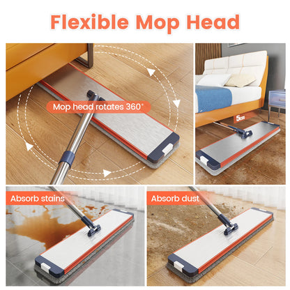 Floor Mop with Dual-Bucket System – Separates Clean & Dirty Water, Hands-Free Easy Cleaning.