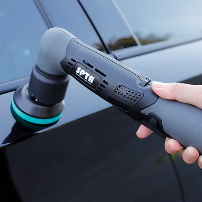 SPTA 12V Cordless Dual Action Car Polisher – Mini Scratch Remover with 1/2/3 Inch Pads & 2 Batteries