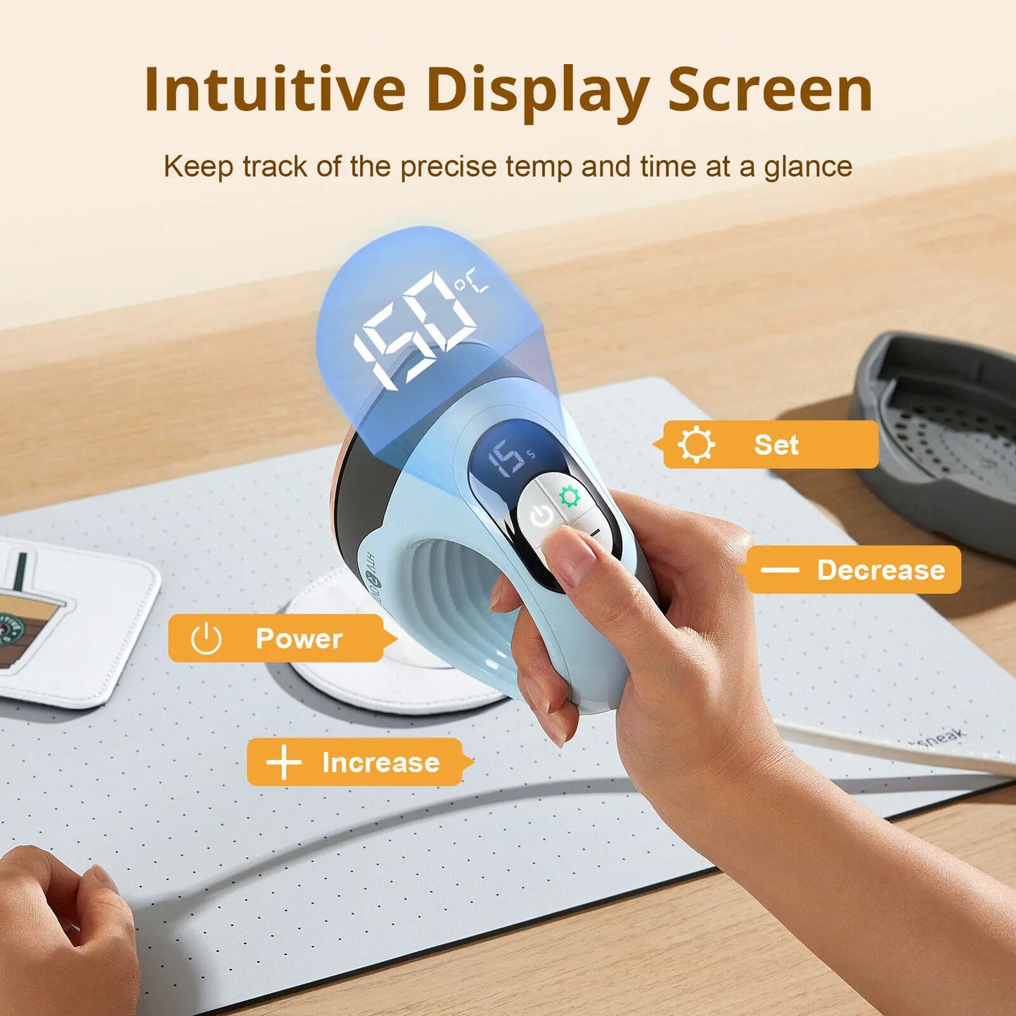 HTVRONT 2nd Gen Portable MINI Heat Press Machine DIY Auto Easy Heating Transfer Iron On HTV for Clothes Bags Shoes Hat T-shirts