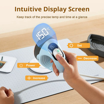 HTVRONT 2nd Gen Portable MINI Heat Press Machine DIY Auto Easy Heating Transfer Iron On HTV for Clothes Bags Shoes Hat T-shirts