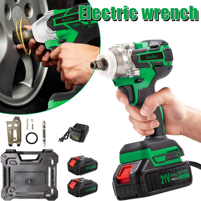 380N Large Torque Brushless Electric Wrench 21V Industrial Lithium Battery Charging for Cow Rack Woodworking Auto Repair