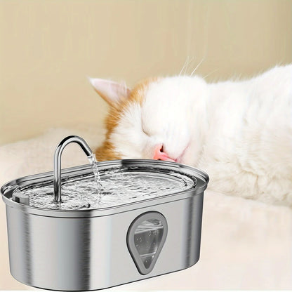 3.5L Automatic Pet Water Dispenser – Stainless Steel Cat Fountain with LED Light
