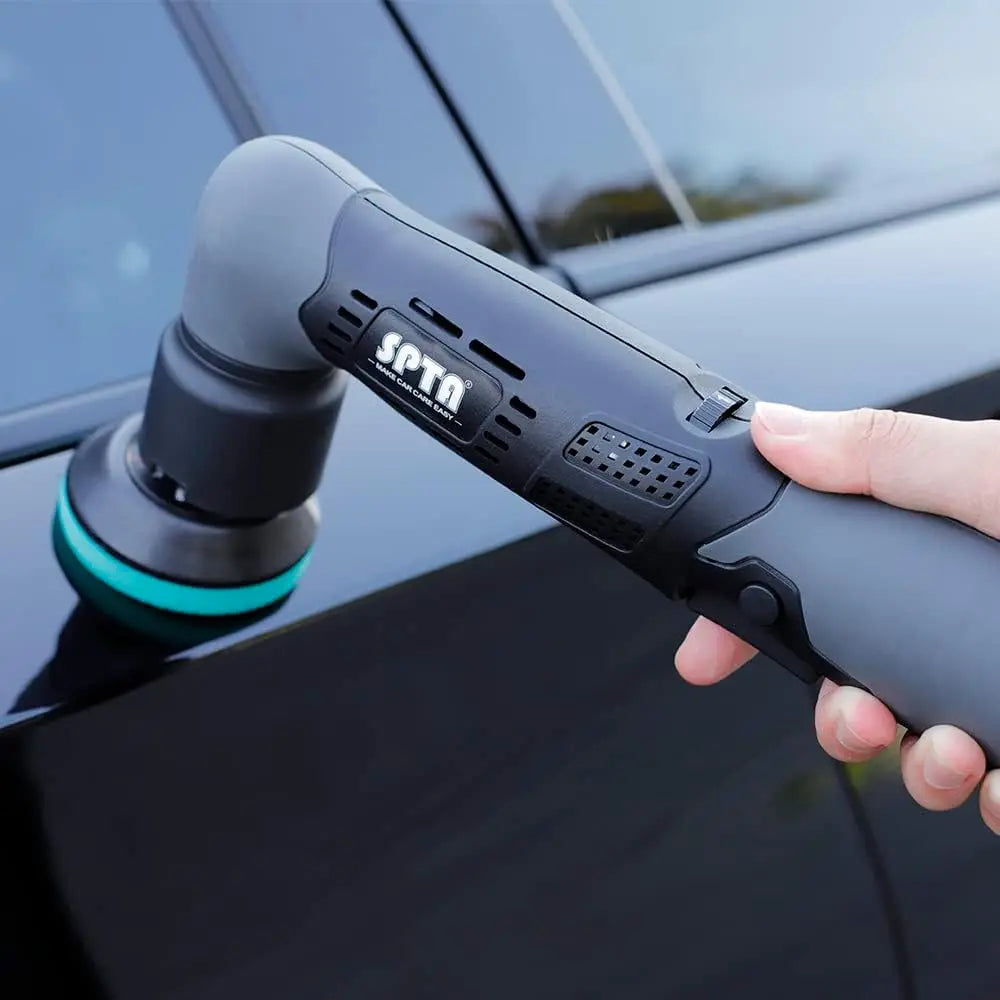 SPTA 12V Cordless Dual Action Car Polisher – Mini Scratch Remover with 1/2/3 Inch Pads & 2 Batteries