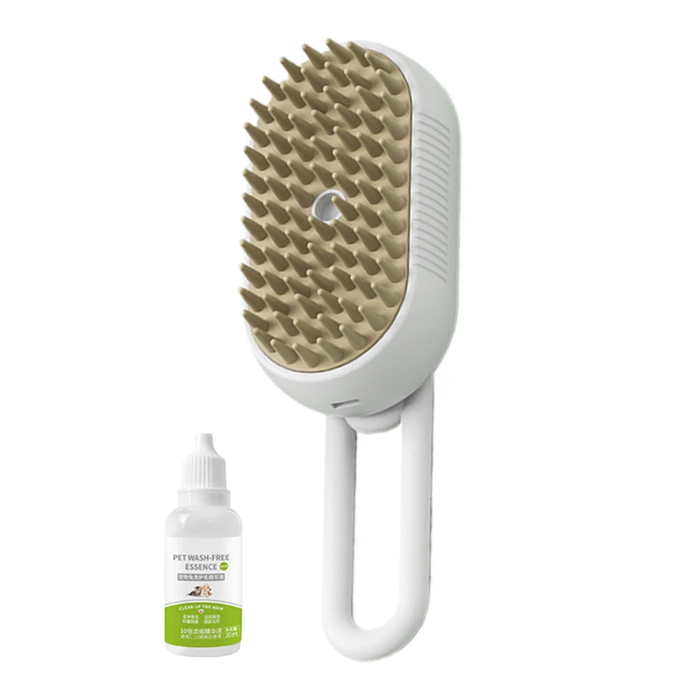 3-in-1 Pet Steam Brush | Electric Grooming & Massage Comb (USB Rechargeable)