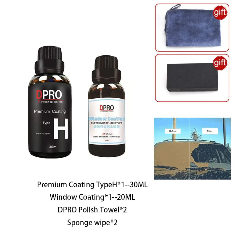 Dpro 9H Nano Ceramic Coating – Liquid Glass Car Paint Protection, Waterproof & Anti-Scratch Polish