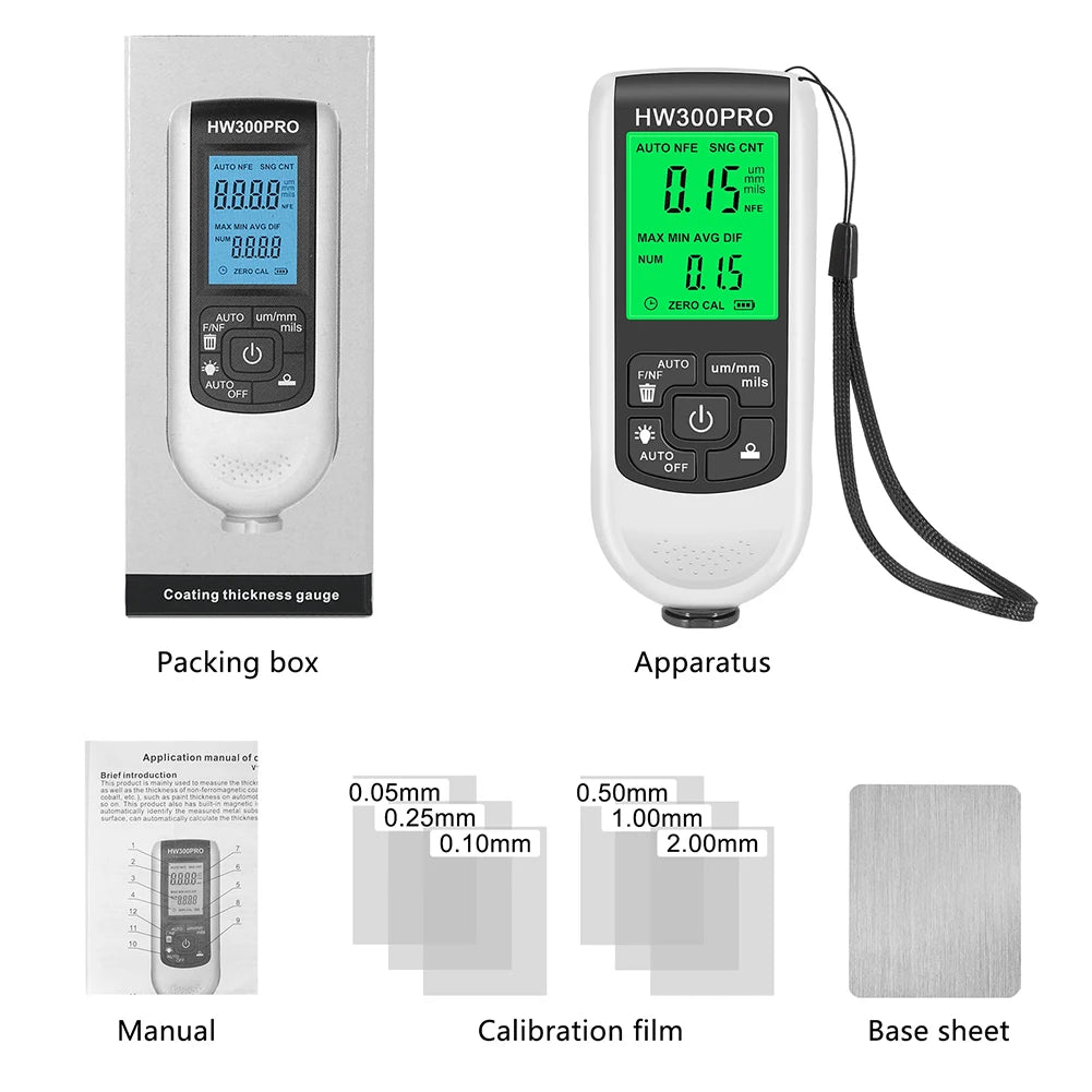 0-2000um Car Paint Thickness Tester Digital Display Thickness Coating Meter Manual Paint Tools for Automobile for Fe/nfe