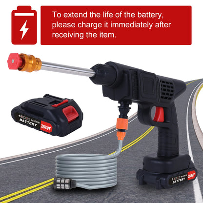 450W Cordless Electric Pressure Washer – Portable High Power Cleaner with 2×1200mAh Batteries & Charger for Car, Garden & Home