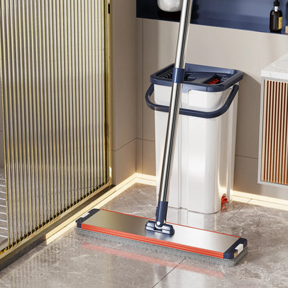 Floor Mop with Dual-Bucket System – Separates Clean & Dirty Water, Hands-Free Easy Cleaning.
