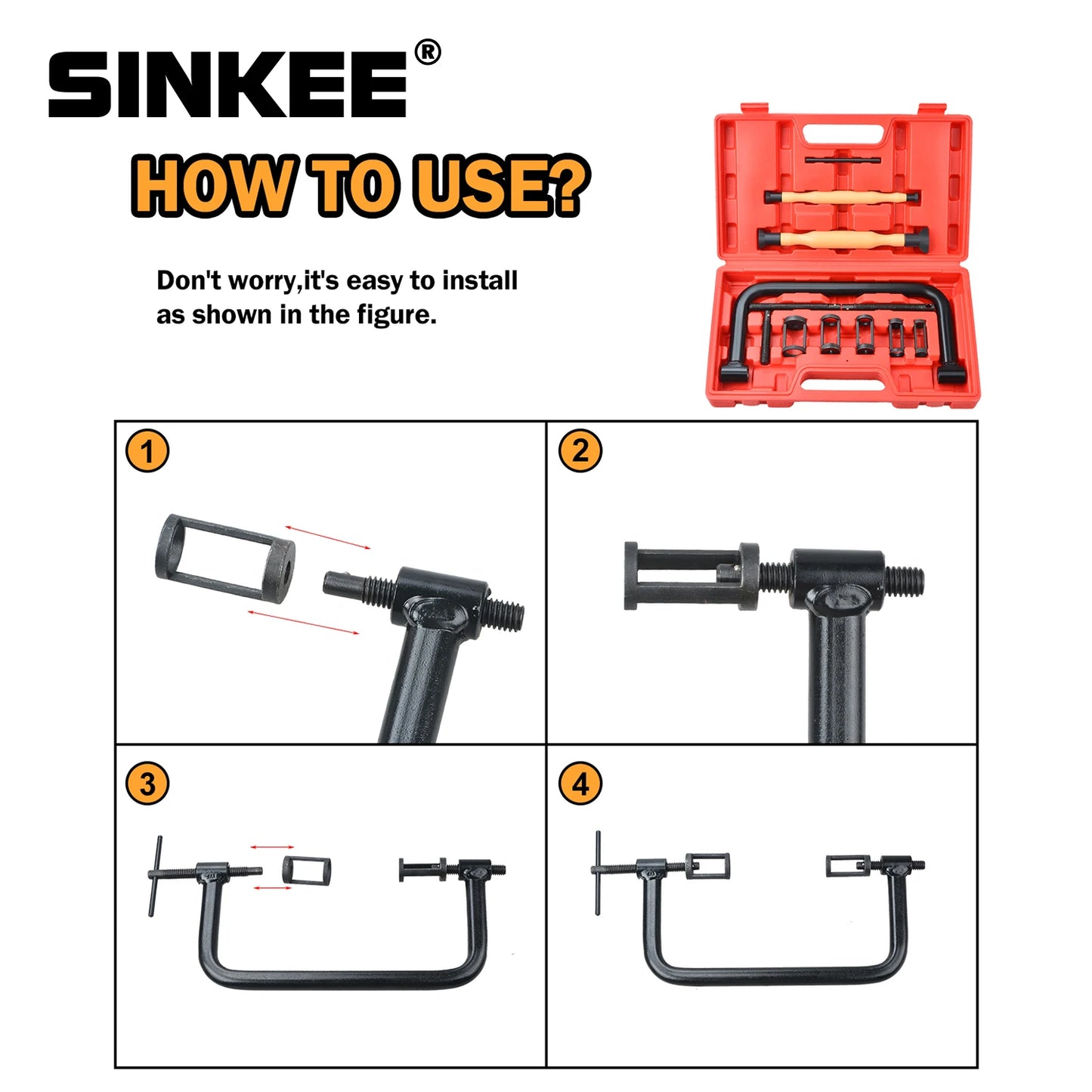 12Pcs Valve Spring Compressor & Hand Lapper Grinding Tool Kit – Engine Cylinder Head Repair Set